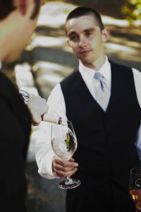 Groomsmen enjoying some of Lincourt's fabulous wine pre-ceremony.